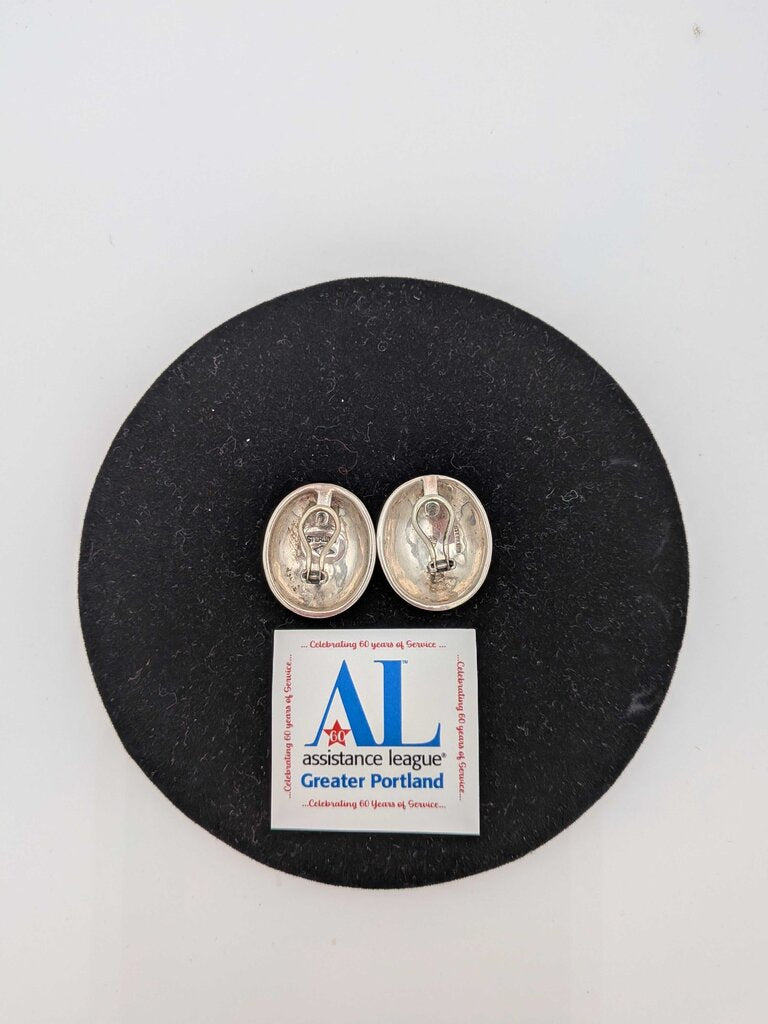 Judith Jack Pierced Marcasite Earrings in Sterling Silver.