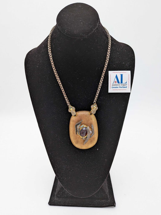 Alexis Bittar hand carved Lucite Necklace