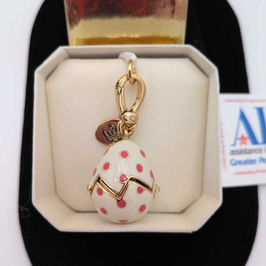 Vintage Juicy Couture Charm Made In USA Easter Egg with Chicken In Gift Box