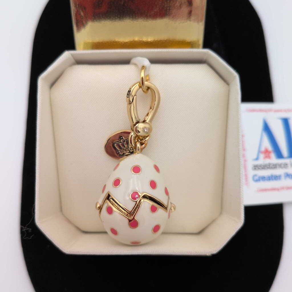 Vintage Juicy Couture Charm Made In USA Easter Egg with Chicken In Gift Box