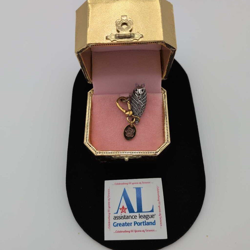 Vintage Juicy Couture Charm Made In USA Bedazzled Bat In Gift Box