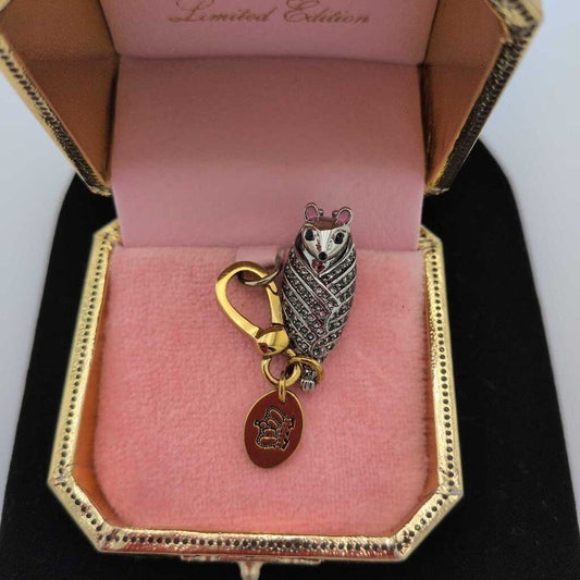Vintage Juicy Couture Charm Made In USA Bedazzled Bat In Gift Box