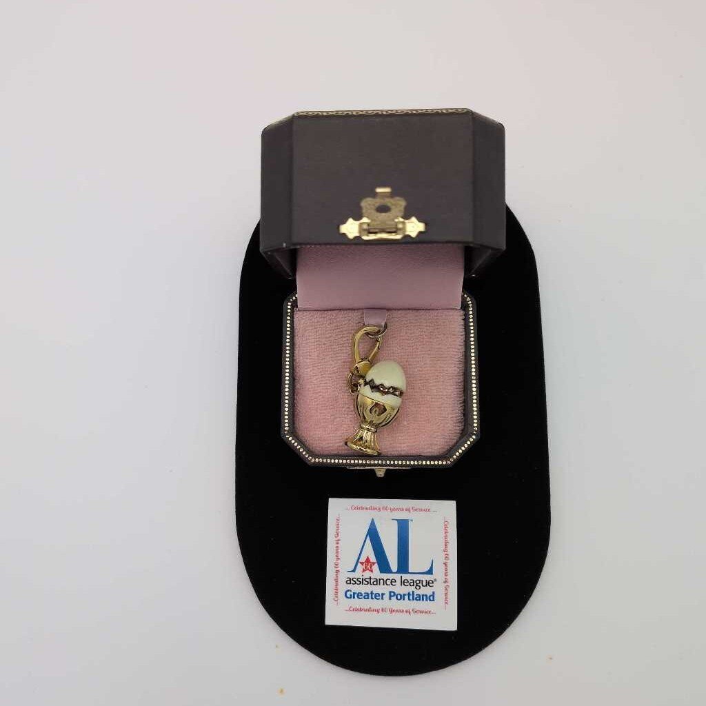 Vintage Juicy Couture Charm Made In USA Egg In An Egg Cup In Gift Box