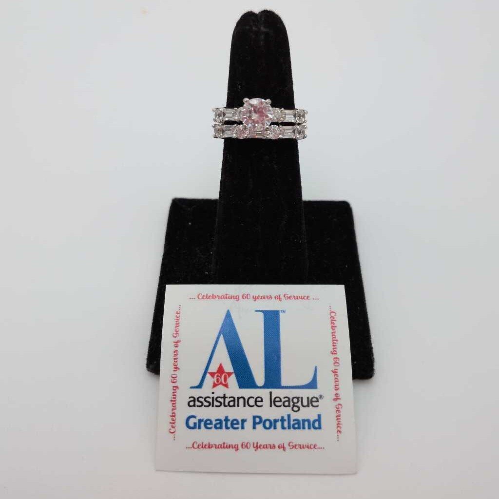 Size 6 Wedding CZ Wedding Set In 925 Silver