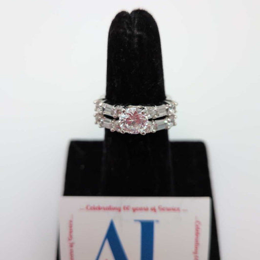 Size 6 Wedding CZ Wedding Set In 925 Silver