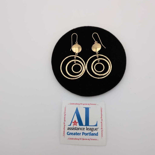 Multi-Hoop Earrings in 14K Yellow Hammered Gold