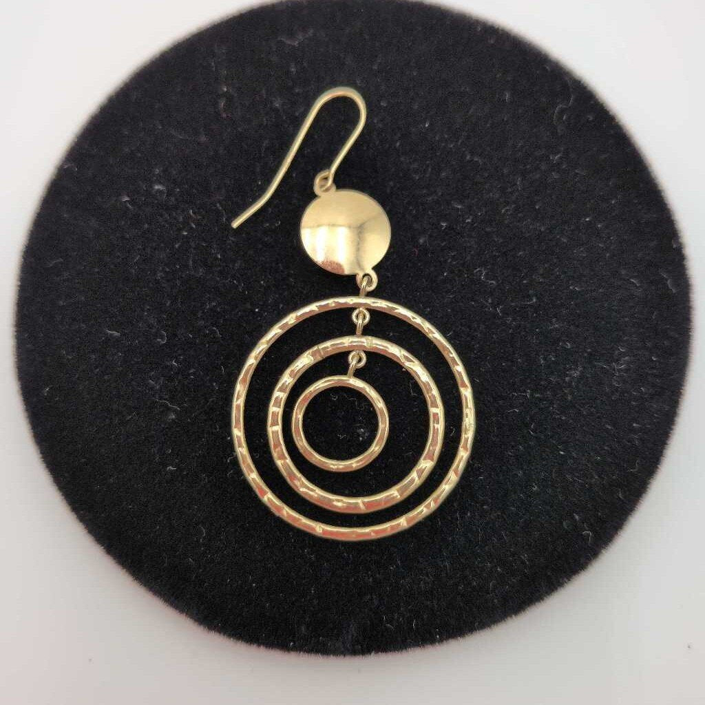 Multi-Hoop Earrings in 14K Yellow Hammered Gold