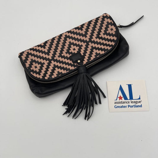 Cole Haan Skyler Leather Woven Tassel Clutch