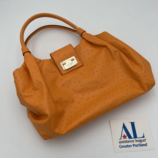 Kate Spade orange ostrich leather tote