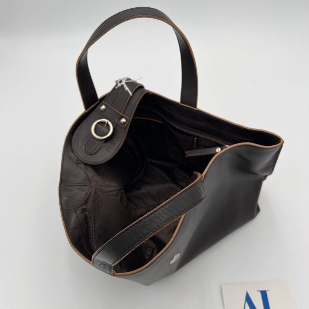 Furla brown leather shoulder bag